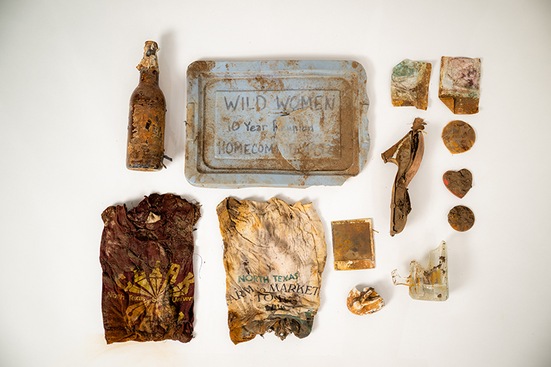 items from the Wild Women's time capsule laid out in a grid